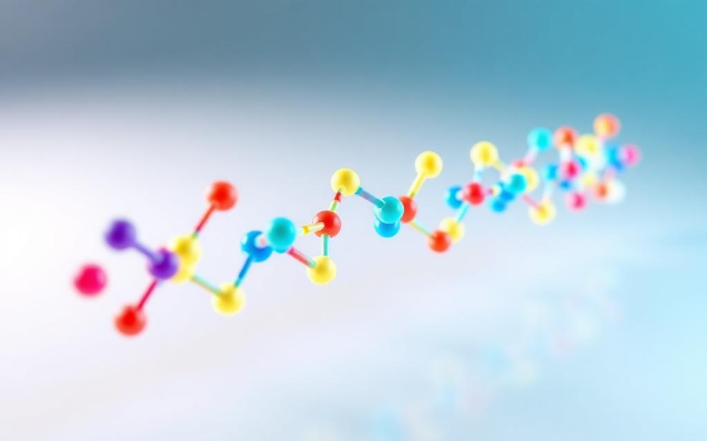 Molecular rendering of an amino acid polypeptide chain